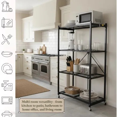 🏷️BUY 2, GET 2 FREE! Sturdy 4-Tier Rack + Bonus Storage Boxes – Don’t Miss This Deal!