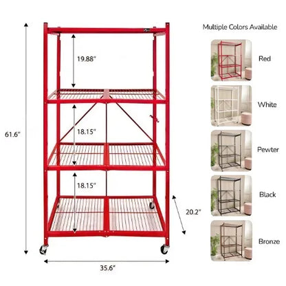 🏷️BUY 2, GET 2 FREE! Sturdy 4-Tier Rack + Bonus Storage Boxes – Don’t Miss This Deal!